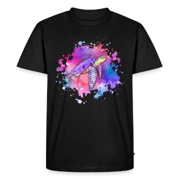 Tortue de mer-jour de la terre jour de l’océan - T-shirt Premium bio Homme - noir - Devant - Nico (187cm)