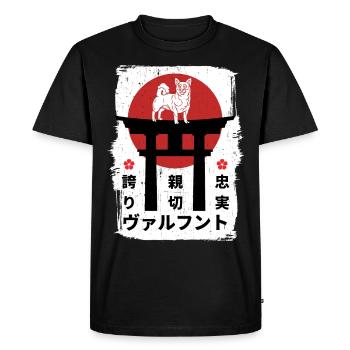 Chien suédois-vallhund Japon kanji - T-shirt Premium bio Homme - noir - Devant - Nico (187cm)