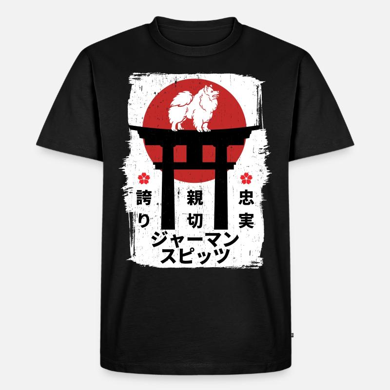 Deutsch-Spitzhund Japan Kanji - Männer Premium Bio T-Shirt - Schwarz