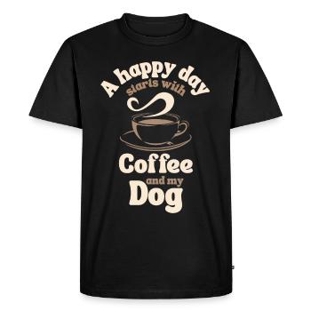 Amateur de café pour chiens - T-shirt Premium bio Homme - noir - Devant - Nico (187cm)