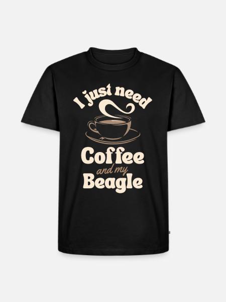 Coffee Beagle lover - Men's Premium Organic T-Shirt - black
