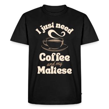 Amateur de café maltais - T-shirt Premium bio Homme - noir - Devant - Nico (187cm)