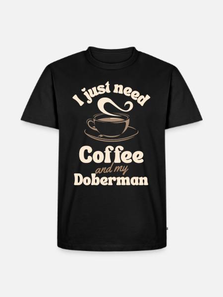 Coffee Doberman lover - Men's Premium Organic T-Shirt - black