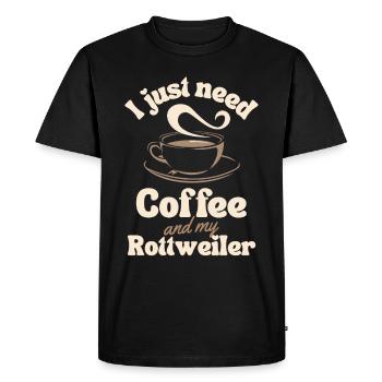 Amateur de café Rottweiler - T-shirt Premium bio Homme - noir - Devant - Nico (187cm)