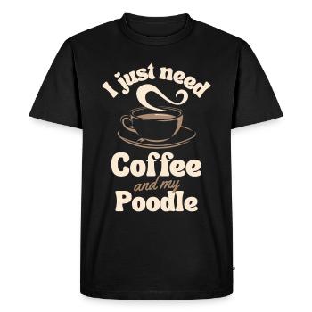 Coffee Poodle lover - Men's Premium Organic T-Shirt - black - Front - Nico (187cm)