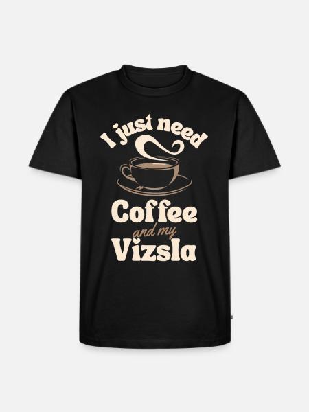Coffee Vizsla lover - Men's Premium Organic T-Shirt - black