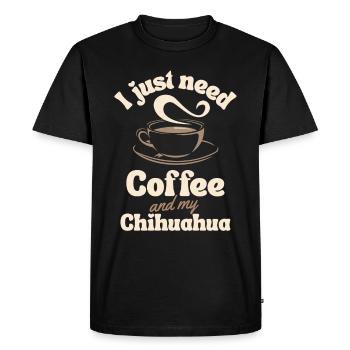 Coffee Chihuahua lover - Men's Premium Organic T-Shirt - black - Front - Nico (187cm)
