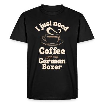 Amateur de café boxeur allemand - T-shirt Premium bio Homme - noir - Devant - Nico (187cm)