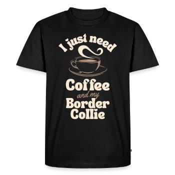 Amateur de café Border-collie - T-shirt Premium bio Homme - noir - Devant - Nico (187cm)