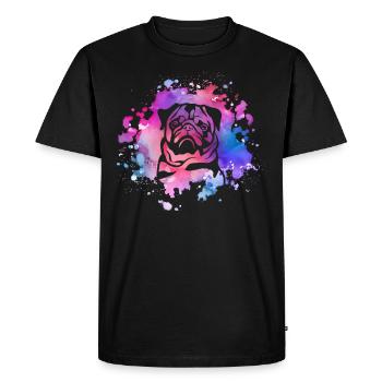 Pug dog lover - Men's Premium Organic T-Shirt - black - Front - Nico (187cm)