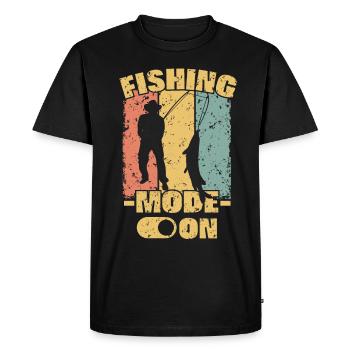 Pêche rétro - T-shirt Premium bio Homme - noir - Devant - Nico (187cm)