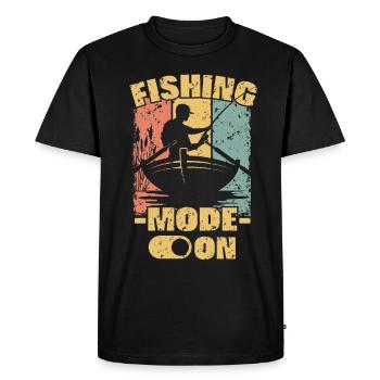 Pêche rétro - T-shirt Premium bio Homme - noir - Devant - Nico (187cm)