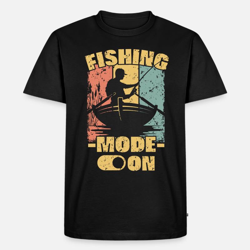 Angeln retro - Männer Premium Bio T-Shirt - Schwarz