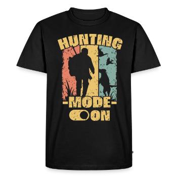 Chasse rétro - T-shirt Premium bio Homme - noir - Devant - Nico (187cm)