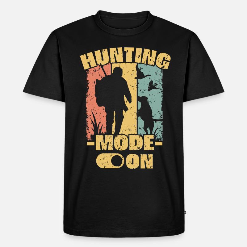Jagd retro - Männer Premium Bio T-Shirt - Schwarz