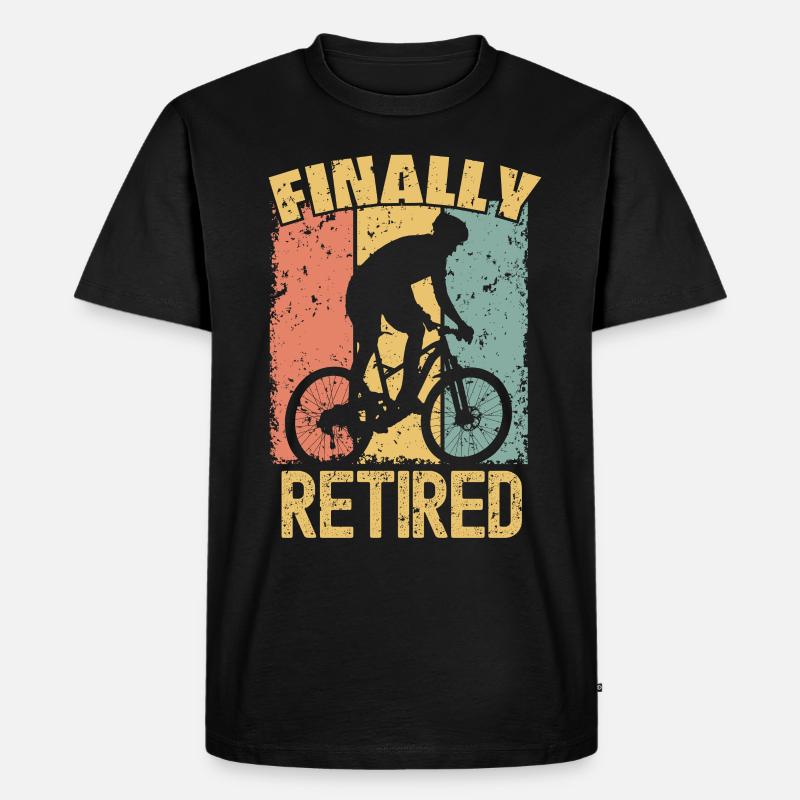 Biken Ruhestand Retro - Männer Premium Bio T-Shirt - Schwarz