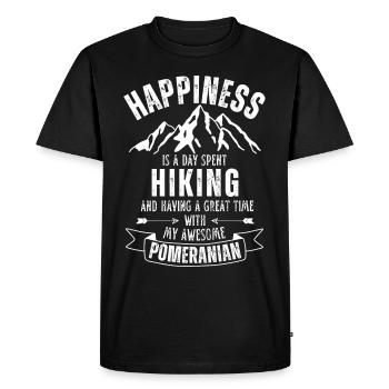 Hiking and Pomeranian lover - Men's Premium Organic T-Shirt - black - Front - Nico (187cm)