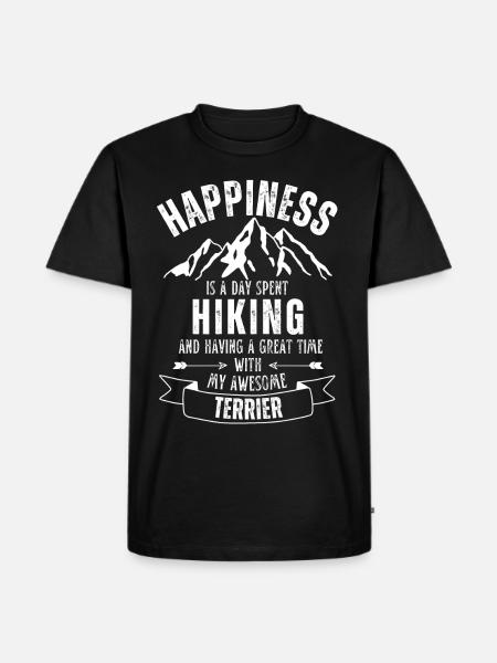 Hiking and Terrier lover - Men's Premium Organic T-Shirt - black