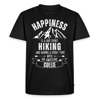 Amoureux de la randonnée et du colley - T-shirt Premium bio Homme - noir - Devant - Nico (187cm)