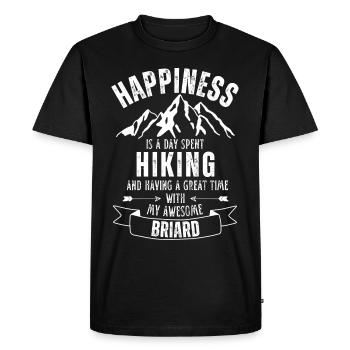 Amoureux de la randonnée et du Briard - T-shirt Premium bio Homme - noir - Devant - Nico (187cm)