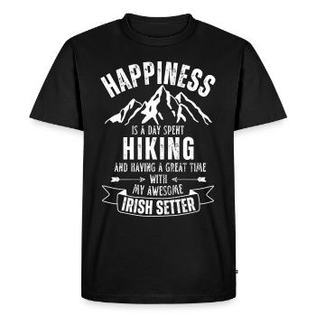 Hiking and Irish Setter lover - Men's Premium Organic T-Shirt - black - Front - Nico (187cm)