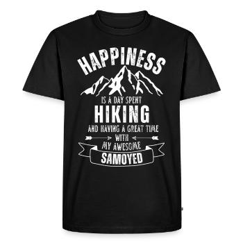 Amoureux de la randonnée et du Samoyède - T-shirt Premium bio Homme - noir - Devant - Nico (187cm)