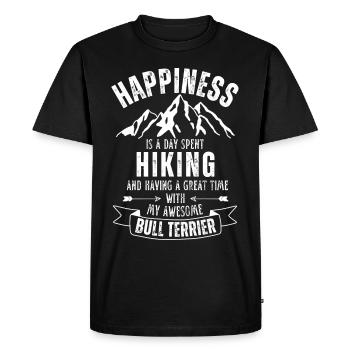 Hiking and Bull Terrier lover - Men's Premium Organic T-Shirt - black - Front - Nico (187cm)