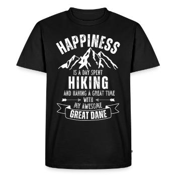 Randonnée et amoureux des grands danois - T-shirt Premium bio Homme - noir - Devant - Nico (187cm)