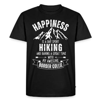 Amoureux de la randonnée et du Border Collie - T-shirt Premium bio Homme - noir - Devant - Nico (187cm)