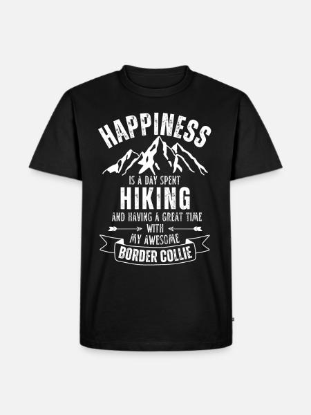 Wandern Border-Collie - Männer Premium Bio T-Shirt - Schwarz