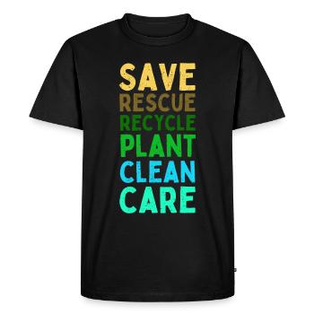 Citation Protégeons notre Terre - T-shirt Premium bio Homme - noir - Devant - Nico (187cm)