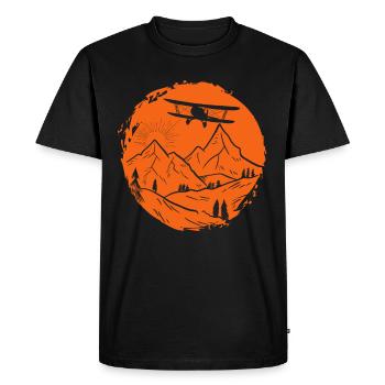 Biplan volant - T-shirt Premium bio Homme - noir - Devant - Nico (187cm)