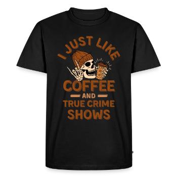 Café et true crime - T-shirt Premium bio Homme - noir - Devant - Nico (187cm)