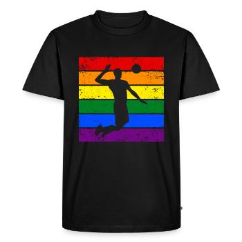 Volleyball LGBTQ - T-shirt Premium bio Homme - noir - Devant - Nico (187cm)