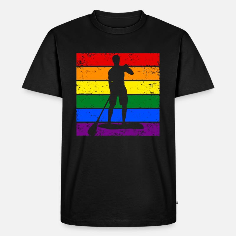 Paddleboard LGBTQ - Männer Premium Bio T-Shirt - Schwarz