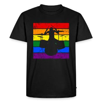 Tambour LGBTQ - T-shirt Premium bio Homme - noir - Devant - Nico (187cm)