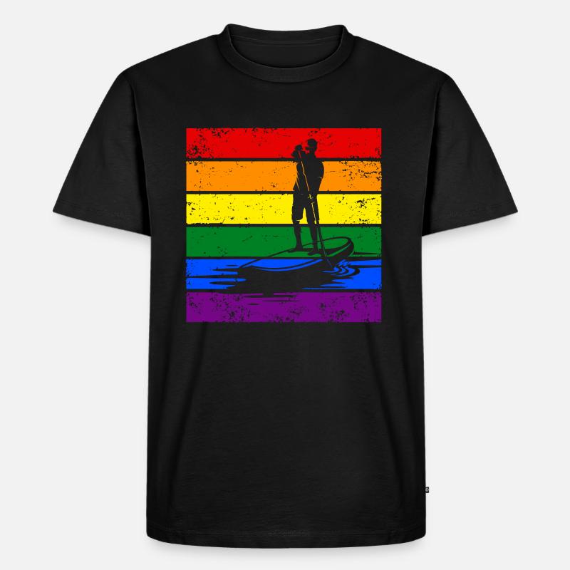 Paddleboard LGBTQ - Männer Premium Bio T-Shirt - Schwarz