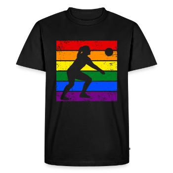 Volleyball LGBTQ - T-shirt Premium bio Homme - noir - Devant - Nico (187cm)
