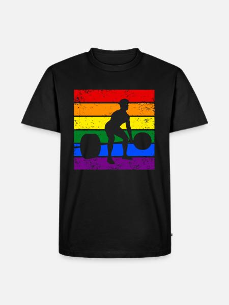 Weightlifting LGBTQ - Men's Premium Organic T-Shirt - black