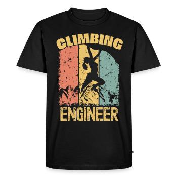 Ingénieur grimpeur rétro - T-shirt Premium bio Homme - noir - Devant - Nico (187cm)