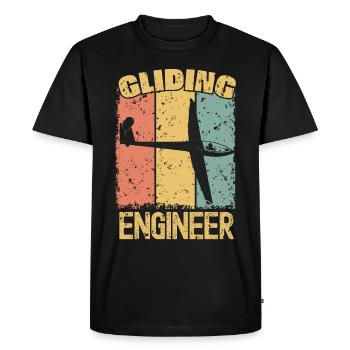 Ingénieur de vol à voile rétro - T-shirt Premium bio Homme - noir - Devant - Nico (187cm)