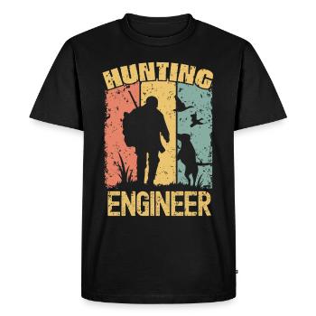 Ingénieur de chasse rétro - T-shirt Premium bio Homme - noir - Devant - Nico (187cm)
