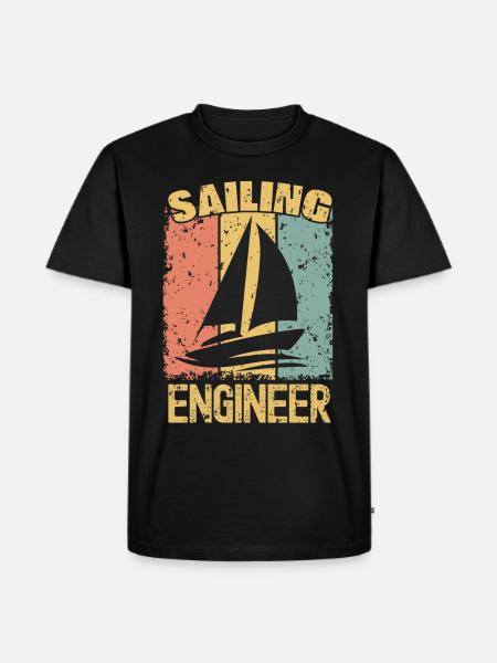Sailing Engineer retro - Men's Premium Organic T-Shirt - black