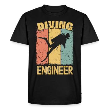 Ingénieur plongée rétro - T-shirt Premium bio Homme - noir - Devant - Nico (187cm)