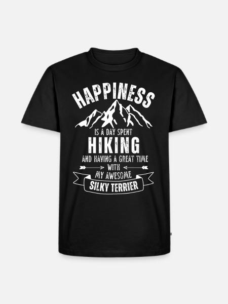 Wandern Silky Terrier - Männer Premium Bio T-Shirt - Schwarz
