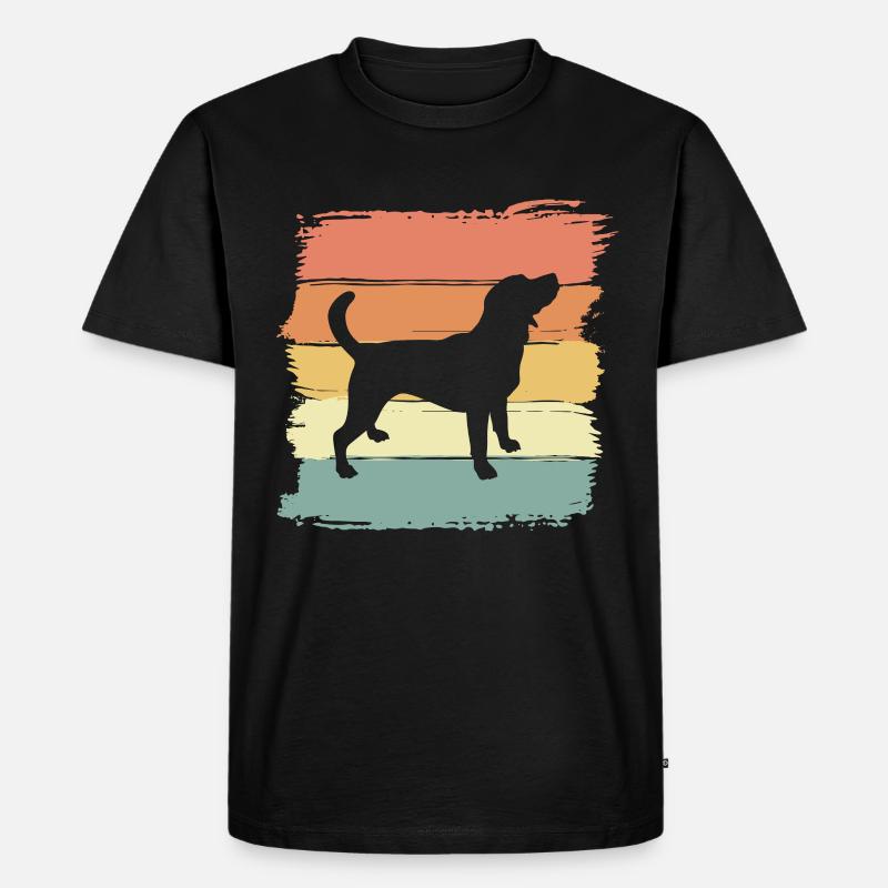 Beagle Retro - Männer Premium Bio T-Shirt - Schwarz