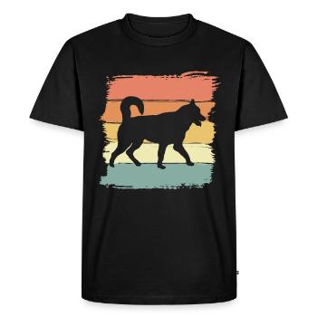 Husky rétro - T-shirt Premium bio Homme - noir - Devant - Nico (187cm)