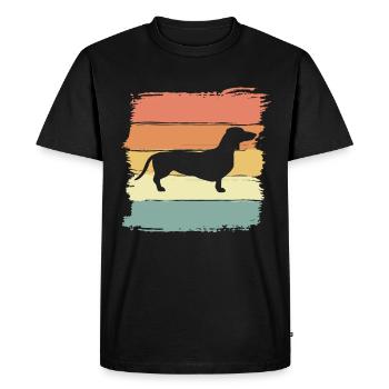 Teckel rétro - T-shirt Premium bio Homme - noir - Devant - Nico (187cm)