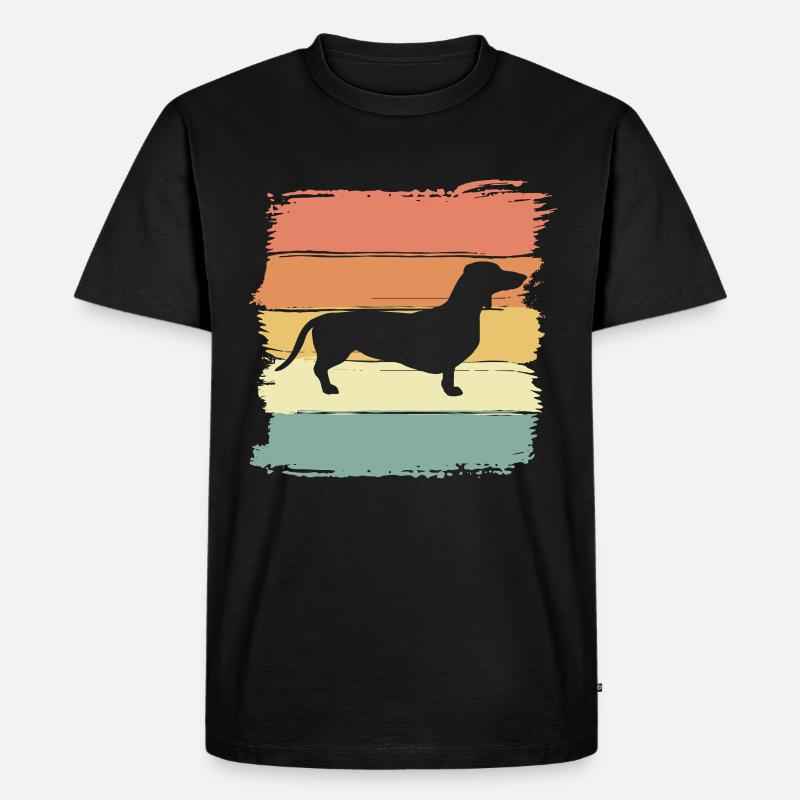 Teckel rétro - T-shirt Premium bio Homme - noir