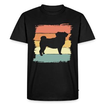 Pug retro - Men's Premium Organic T-Shirt - black - Front - Nico (187cm)
